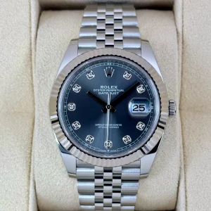 2024 Rolex Datejust 41mm 126334 Stainless Steel Jubilee Rhodium Diamond Dial