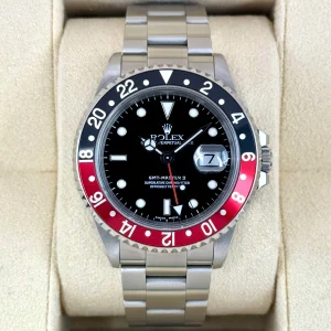 2001 Rolex GMT Master II "Coke" 40mm 16710 Stainless Steel Oyster Black Dial