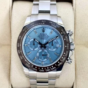 2022 Rolex Daytona 40mm 116506 Platinum Ice Blue Diamond Baguette Dial