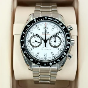 NEW 2025 Omega Speeedmaster Racing 44.2mm 329.30.44.51.04.001 White Dial
