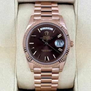 2023 Rolex Day-Date 40mm 228235 Presidential Rose Gold Chocolate Dial