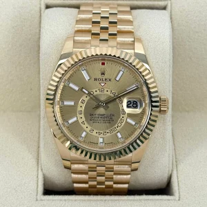 NEW 2025 Rolex Sky-Dweller 42mm 336938 Yellow Gold Jubilee Champagne Dial