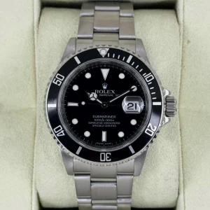 2009 Rolex Submariner Date 40mm 16610 Stainless Steel Black Dial