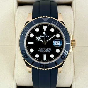 2022 Rolex Yacht-Master 42mm 226658 Gold Oysterflex Black Dial