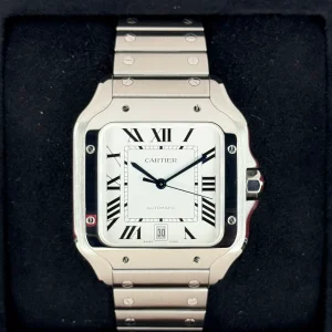 2023 Santos De Cartier 39.8mm WSSA0018 Stainless Steel White Dial