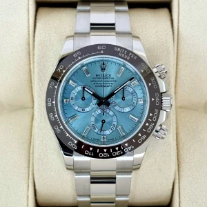 2020 Rolex Daytona 40mm 116506 Platinum Ice Blue Diamond Baguette Dial