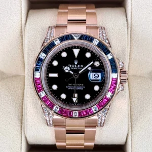 NOS 2021 Rolex GMT-Master II 40mm 126755SARU Pepsi Rose Gold Sapphire Ruby