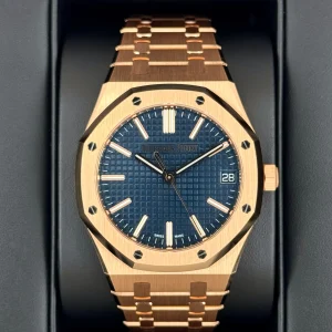 NEW 2025 Audemars Piguet Royal Oak 41mm 15510OR Rose Gold Blue Dial