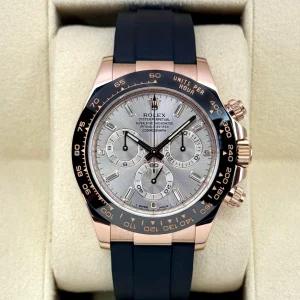 2022 Rolex Daytona 40mm 116515LN Rose Gold Oysterflex Sundust Baguette Dial