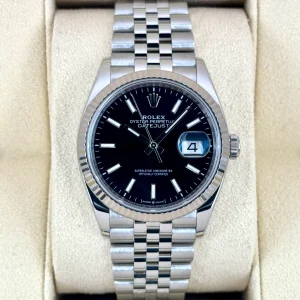 2021 Rolex Datejust 36mm 126234 Stainless Steel Jubilee Black Dial