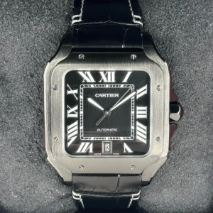 2024 Cartier Santos De Cartier 39.8mm WSSA0039 Black Steel Black Dial