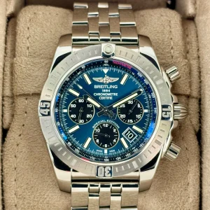 2022 Breitling Chronomat B01 44mm AB0115 Stainless Steel Blue Dial