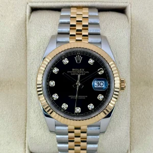 2024 Rolex Datejust 41mm 126333 Two-Tone Jubilee Black Diamond Dial