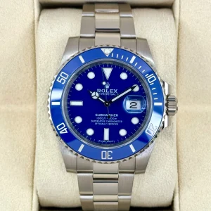 2018 Rolex Submariner "Smurf" 40mm 116619LB White Gold Blue Dial