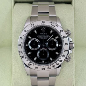 2013 Rolex Daytona 40mm 116520 Stainless Steel Black Dial
