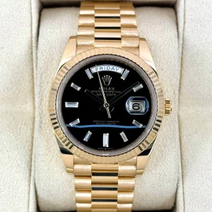 2024 Rolex Day-Date 40mm 228238 Yellow Gold Black Onyx Diamond Dial