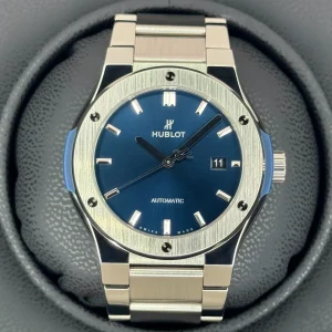 2023 Hublot Classic Fusion 42mm 548.NX.7170.NX Titanium Blue Dial