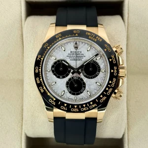 2022 Rolex Daytona 40mm 116518LN Oysterflex Yellow Gold Meteorite Dial