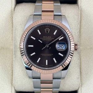 2017 Rolex Datejust 41mm 126331 Two-Tone Rose Gold Chocolate Dial