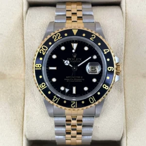 1988 Rolex GMT-Master II 40mm 16713 Two-Tone Jubilee Black Dial