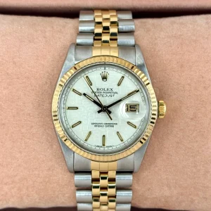 1987 Rolex Datejust 36mm 16013 Two-Tone Jubilee Ivory Anniversary Dial