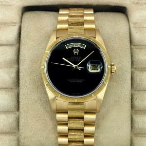 1998 Rolex Day-Date 36mm 18248 Presidential Black Onyx Dial (FRESH ROLEX SERVICE)