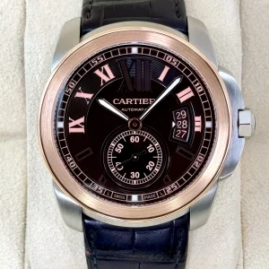 2012 Cartier Calibre De Cartier 42mm W7100051 Two-Tone Brown Dial