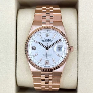 2025 Rolex Land-Dweller 36mm 127235 Rose Gold Flat Jubilee White Dial