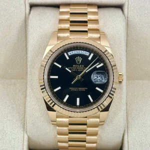 NEW 2025 Rolex Day-Date 40mm 228238 Yellow Gold Black Dial