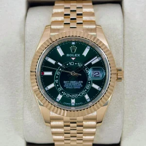 NEW 2025 Rolex Sky-Dweller 42mm 336938 Yellow Gold Jubilee Green Dial