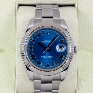 2010 Rolex Datejust II 41mm 116334 Stainless Steel Oyster Blue Dial