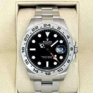 2019 Rolex Explorer II 42mm 216570 Stainless Steel Black Dial