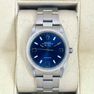 2008 Rolex Air-King 34mm 14000M Stainless Steel Blue Dial