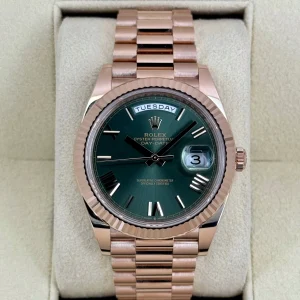 2025 Rolex Day-Date 40mm 228235 Presidential Rose Gold Olive Dial