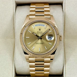 2020 Rolex Day-Date 40mm 228238 Champagne Stick Dial