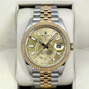 2022 Rolex Sky-Dweller 42mm 326933 Two-Tone Jubilee Champagne Dial