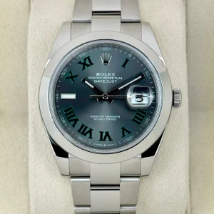 2021 Rolex Datejust 41mm 126300 Stainless Steel Oyster Wimbledon Dial