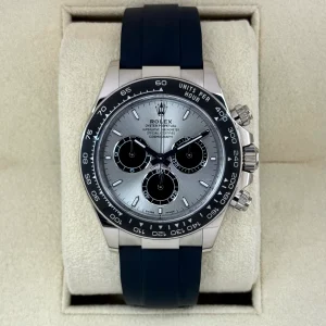 2025 Rolex Daytona 40mm 126519LN White Gold Oysterflex Silver Ghost Dial