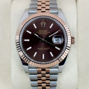 NEW 2025 Rolex Datejust 41mm 126331 Two-Tone Rose Gold Chocolate Dial (STICKERED)