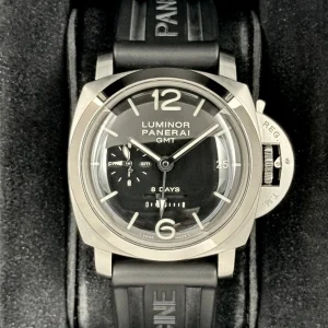 2011 Panerai Luminor 1950 8 Days GMT 44mm PAM00233 Black Dial