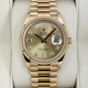 2024 Rolex Day-Date 36mm 128238 Presidential Champagne Diamond Dial