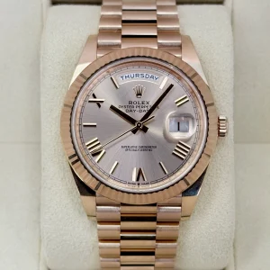 2023 Rolex Day-Date 40mm 228235 Presidential Rose Gold Sundust Dial