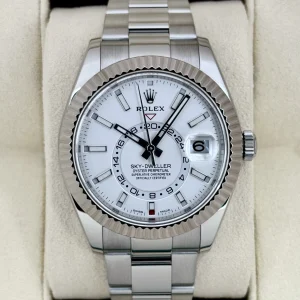 2018 Rolex Sky-Dweller 42mm 326934 Stainless Steel Oyster White Dial