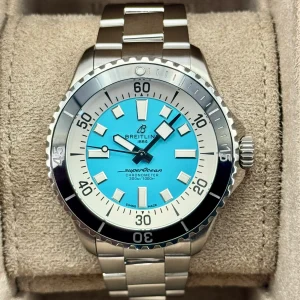 2025 Breitling Superocean Automatic 44mm A17376 Stainless Steel Turquoise Dial