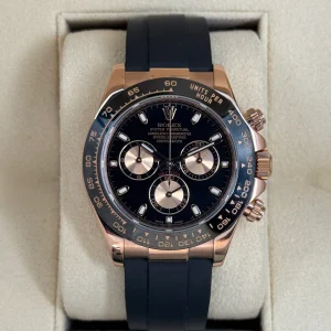 2024 CPO Rolex Daytona 40mm 116515LN Rose Gold Oysterflex Black Dial