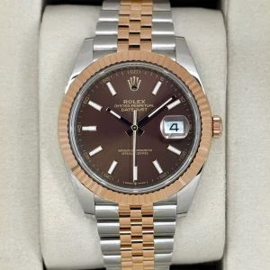 NEW 2025 Rolex Datejust 41mm 126331 Two-Tone Rose Gold Chocolate Dial (STICKERED)