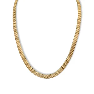 Women’s Fancy Italian Mesh Style Necklace In 18K Gold