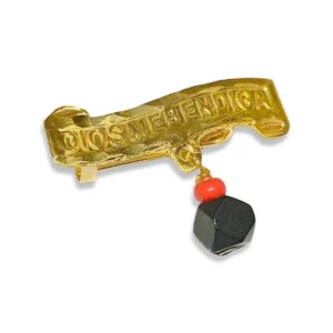 God Bless Me Baby Pin With Genuine Azabache Charm