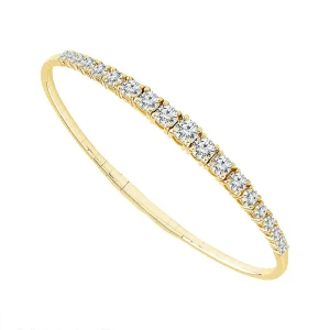 Royal Crown Bangle Bracelet - 14K Gold 2.75 CT Diamonds