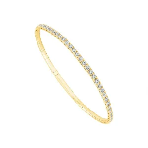 Eternity Bangle Bracelet - 14K Gold 2.5 CT Diamonds